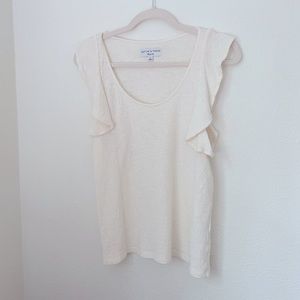 Cute cream flutter sleeve tank top by Madewell